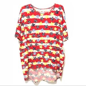 Lularoe Top Irma Plus Size 2XL Stars Stripes New
